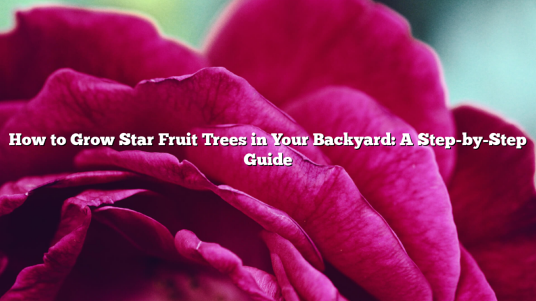 How to Grow Star Fruit Trees in Your Backyard: A Step-by-Step Guide