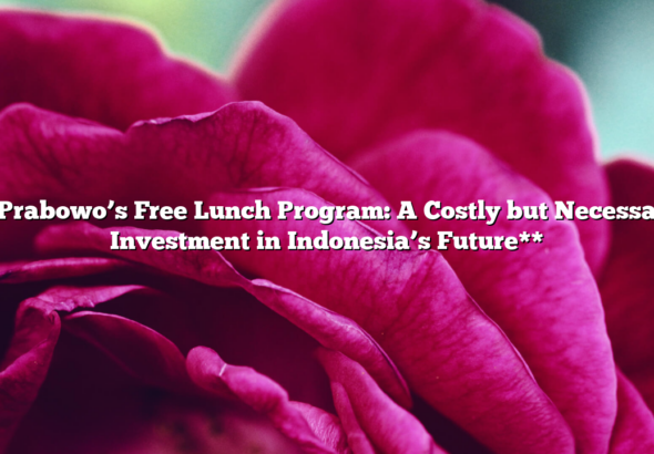 **Prabowo’s Free Lunch Program: A Costly but Necessary Investment in Indonesia’s Future**